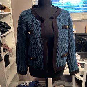 Dark green with black trim cardigan